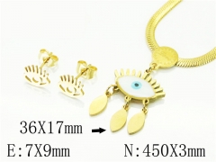 HY Wholesale Jewelry 316L Stainless Steel Earrings Necklace Jewelry Set-HY34S0100MLE