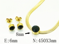 HY Wholesale Jewelry 316L Stainless Steel Earrings Necklace Jewelry Set-HY34S0086KL