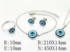 HY Wholesale Jewelry 316L Stainless Steel Earrings Necklace Jewelry Set-HY34S0067PW