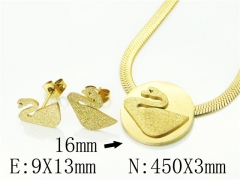 HY Wholesale Jewelry 316L Stainless Steel Earrings Necklace Jewelry Set-HY34S0082LLY