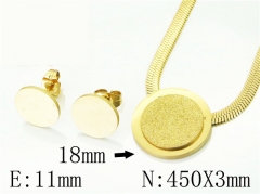 HY Wholesale Jewelry 316L Stainless Steel Earrings Necklace Jewelry Set-HY34S0077LLG