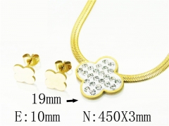 HY Wholesale Jewelry 316L Stainless Steel Earrings Necklace Jewelry Set-HY34S0051LQ