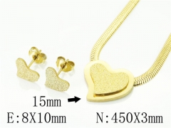 HY Wholesale Jewelry 316L Stainless Steel Earrings Necklace Jewelry Set-HY34S0080LLD