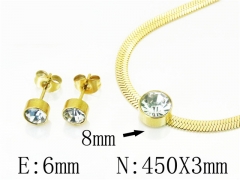 HY Wholesale Jewelry 316L Stainless Steel Earrings Necklace Jewelry Set-HY34S0050JO