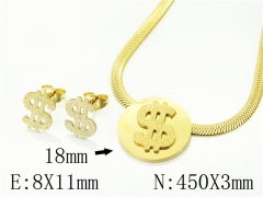 HY Wholesale Jewelry 316L Stainless Steel Earrings Necklace Jewelry Set-HY34S0079LLD