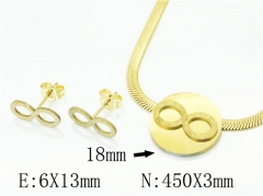 HY Wholesale Jewelry 316L Stainless Steel Earrings Necklace Jewelry Set-HY34S0073LLV