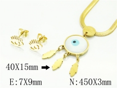 HY Wholesale Jewelry 316L Stainless Steel Earrings Necklace Jewelry Set-HY34S0099MLY