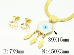 HY Wholesale Jewelry 316L Stainless Steel Earrings Necklace Jewelry Set-HY34S0103MLX