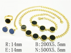 HY Wholesale Jewelry 316L Stainless Steel Earrings Necklace Jewelry Set-HY50S0231JUU