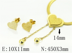 HY Wholesale Jewelry 316L Stainless Steel Earrings Necklace Jewelry Set-HY34S0094LOE