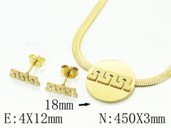 HY Wholesale Jewelry 316L Stainless Steel Earrings Necklace Jewelry Set-HY34S0081LLU