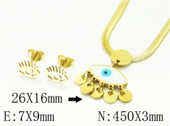 HY Wholesale Jewelry 316L Stainless Steel Earrings Necklace Jewelry Set-HY34S0098MLQ