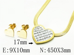 HY Wholesale Jewelry 316L Stainless Steel Earrings Necklace Jewelry Set-HY34S0055LS