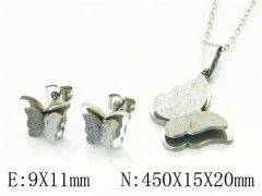 HY Wholesale Jewelry 316L Stainless Steel Earrings Necklace Jewelry Set-HY34S0109KL