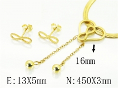 HY Wholesale Jewelry 316L Stainless Steel Earrings Necklace Jewelry Set-HY34S0091LOD