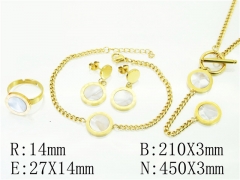 HY Wholesale Jewelry 316L Stainless Steel Earrings Necklace Jewelry Set-HY50S0227JBB