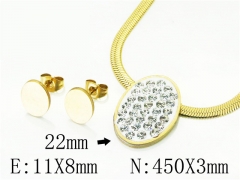 HY Wholesale Jewelry 316L Stainless Steel Earrings Necklace Jewelry Set-HY34S0052LQ