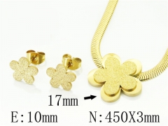 HY Wholesale Jewelry 316L Stainless Steel Earrings Necklace Jewelry Set-HY34S0084LLR