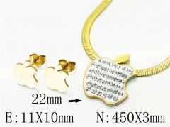 HY Wholesale Jewelry 316L Stainless Steel Earrings Necklace Jewelry Set-HY34S0053LW