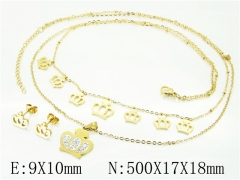 HY Wholesale Jewelry 316L Stainless Steel Earrings Necklace Jewelry Set-HY24S0031HBB