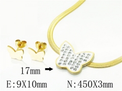 HY Wholesale Jewelry 316L Stainless Steel Earrings Necklace Jewelry Set-HY34S0054LA