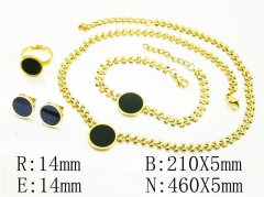 HY Wholesale Jewelry 316L Stainless Steel Earrings Necklace Jewelry Set-HY50S0230JEE