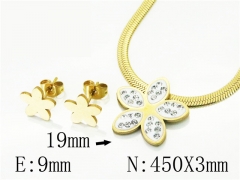 HY Wholesale Jewelry 316L Stainless Steel Earrings Necklace Jewelry Set-HY34S0056LZ