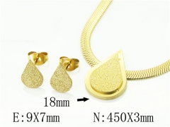 HY Wholesale Jewelry 316L Stainless Steel Earrings Necklace Jewelry Set-HY34S0083LLT