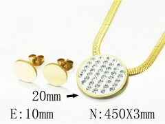 HY Wholesale Jewelry 316L Stainless Steel Earrings Necklace Jewelry Set-HY34S0058LV