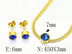 HY Wholesale Jewelry 316L Stainless Steel Earrings Necklace Jewelry Set-HY87S0577KS