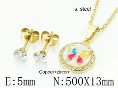 HY Wholesale Jewelry 316L Stainless Steel Earrings Necklace Jewelry Set-HY54S0594OF