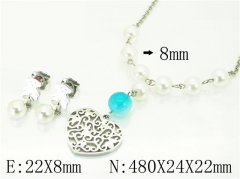 HY Wholesale Jewelry 316L Stainless Steel Earrings Necklace Jewelry Set-HY21S0378HPA