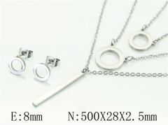 HY Wholesale Jewelry 316L Stainless Steel Earrings Necklace Jewelry Set-HY57S0104MR