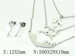 HY Wholesale Jewelry 316L Stainless Steel Earrings Necklace Jewelry Set-HY57S0100MY