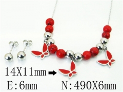 HY Wholesale Jewelry 316L Stainless Steel Earrings Necklace Jewelry Set-HY91S1380HHD