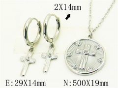 HY Wholesale Jewelry 316L Stainless Steel Earrings Necklace Jewelry Set-HY06S1100HIF