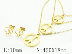 HY Wholesale Jewelry 316L Stainless Steel Earrings Necklace Jewelry Set-HY57S0128NC