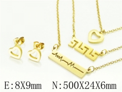 HY Wholesale Jewelry 316L Stainless Steel Earrings Necklace Jewelry Set-HY57S0111NR