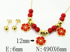 HY Wholesale Jewelry 316L Stainless Steel Earrings Necklace Jewelry Set-HY91S1396HJG