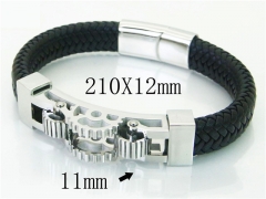 HY Wholesale Bracelets 316L Stainless Steel And Leather Jewelry Bracelets-HY23B0225IMC