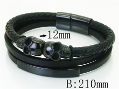 HY Wholesale Bracelets 316L Stainless Steel And Leather Jewelry Bracelets-HY23B0248HOD