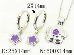 HY Wholesale Jewelry 316L Stainless Steel Earrings Necklace Jewelry Set-HY06S1102HKG