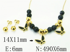 HY Wholesale Jewelry 316L Stainless Steel Earrings Necklace Jewelry Set-HY91S1394HJC