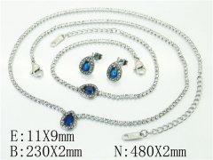 HY Wholesale Jewelry 316L Stainless Steel Earrings Necklace Jewelry Set-HY59S2481ICL