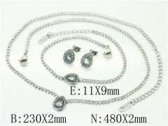 HY Wholesale Jewelry 316L Stainless Steel Earrings Necklace Jewelry Set-HY59S2479IDL