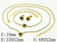 HY Wholesale Jewelry 316L Stainless Steel Earrings Necklace Jewelry Set-HY59S2428I2L