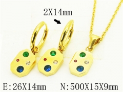 HY Wholesale Jewelry 316L Stainless Steel Earrings Necklace Jewelry Set-HY06S1105HLE