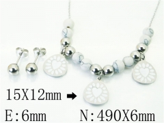 HY Wholesale Jewelry 316L Stainless Steel Earrings Necklace Jewelry Set-HY91S1384HHU