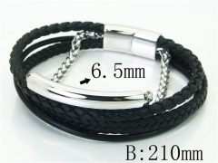 HY Wholesale Bracelets 316L Stainless Steel And Leather Jewelry Bracelets-HY23B0241HLF