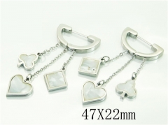 HY Wholesale Earrings 316L Stainless Steel Earrings-HY80E0685OB